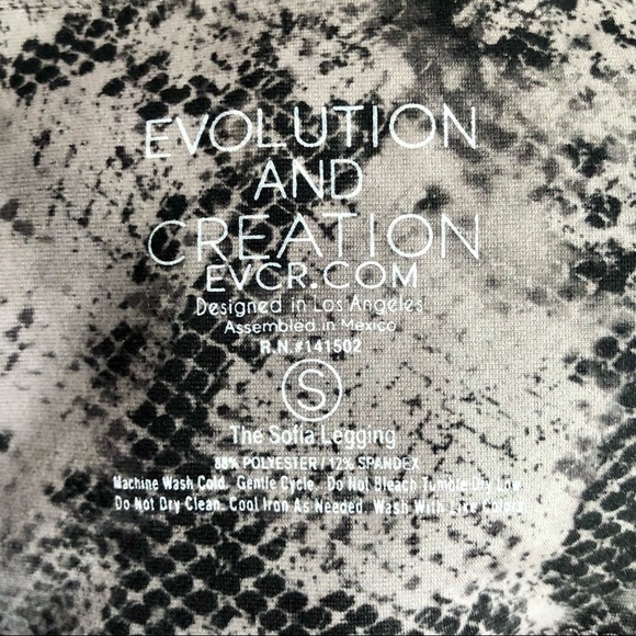 EVCR Sofia Mauve & Black Snake Skin Leggings Size S - Picture 5 of 7